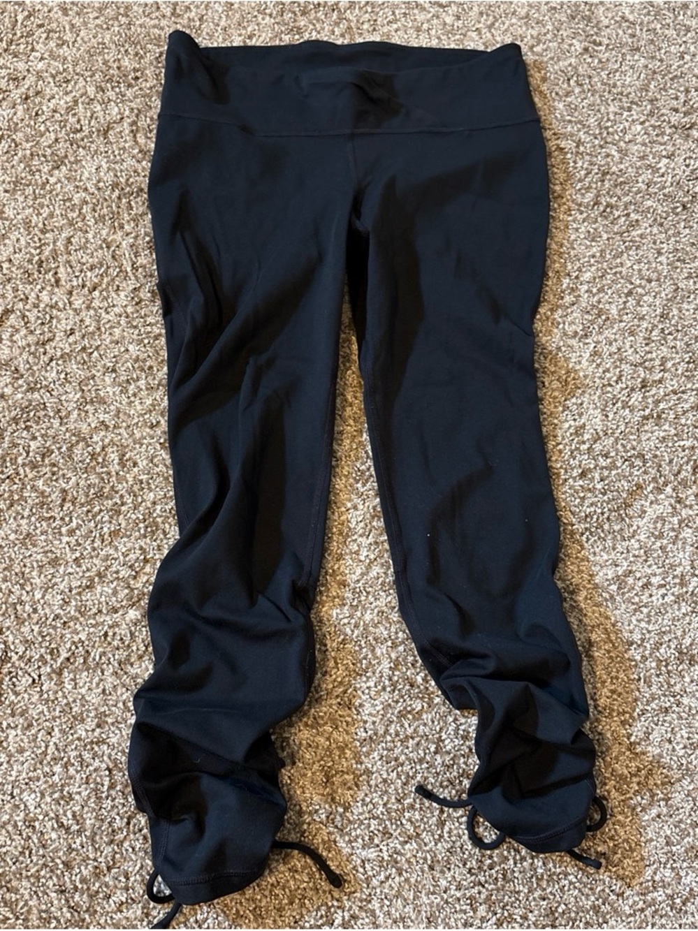 Black Materntiy Active Drawstring Leggings